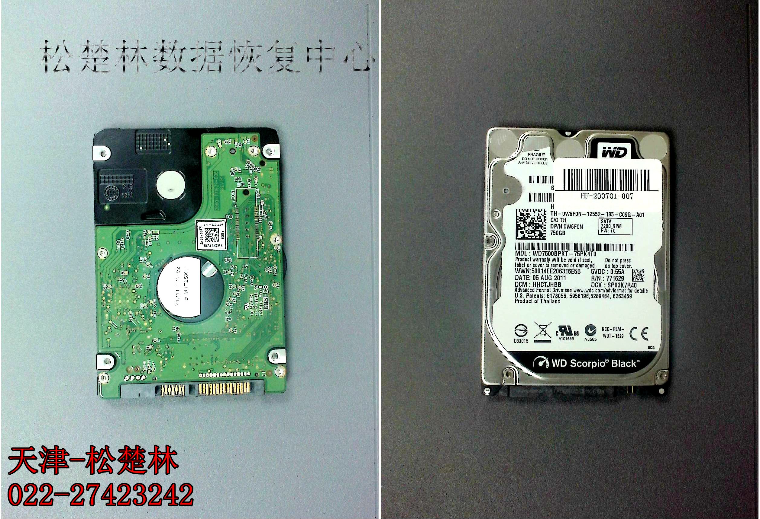 西部数据750G笔记本硬盘数据恢复完成